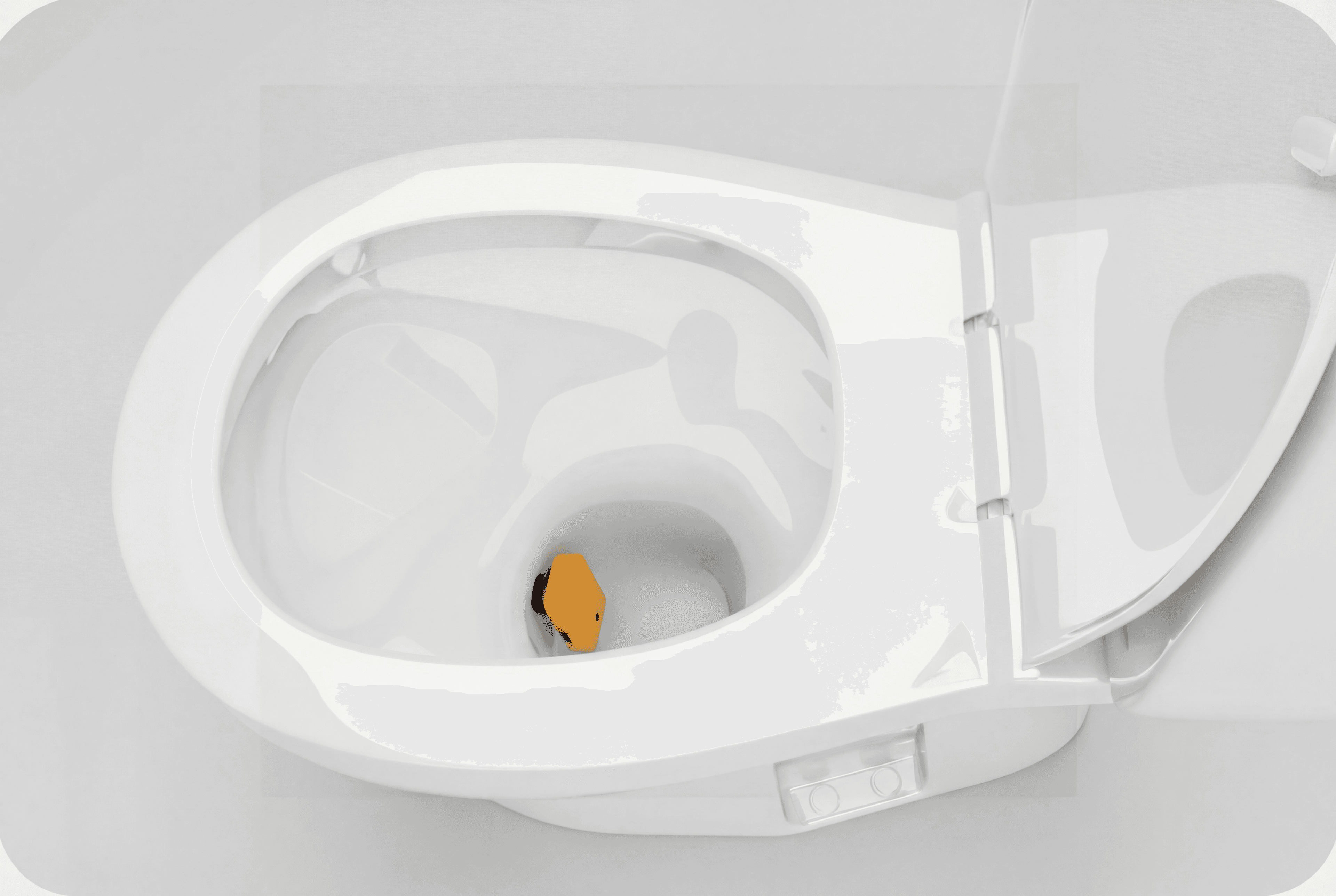 Toilet bowl with the Efflux sensor installed at the back